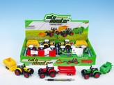 Traktor kov 19cm na zpětné natažení asst 3 druhy