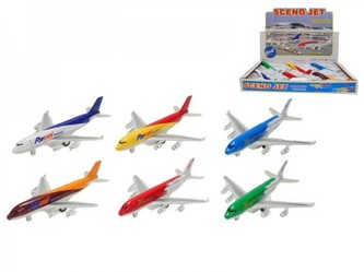 Letadlo kov 21cm na zpětné natažení asst 6 druhů