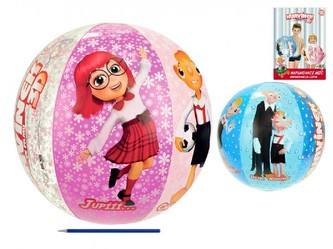 Míč nafukovací Spejbl a Hurvínek 3D 50cm, 2 barvy, v sáčku - 1 kus
