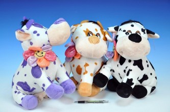 Kráva s květinou na krku plyš 35 cm, 3 barvy (1ks) od 0 měsíců