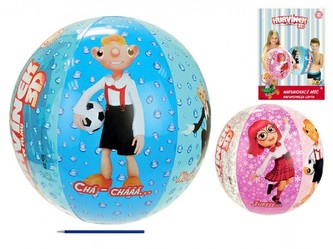 Míč nafukovací Spejbl a Hurvínek 3D 60cm, 2 barvy, v sáčku - 1 kus