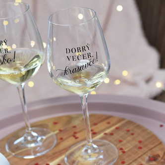 HOUSEDECOR Sklenice na víno - Dobrý večer, krasavče!