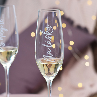 HOUSEDECOR Sklenice na sekt- Na lásku