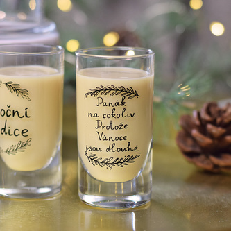 HOUSEDECOR Panáková sklenice - \"Protože Vánoce jsou dlouhé.\"