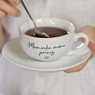 HOUSEDECOR Šálek s podšálkem - Maminka mimo provoz