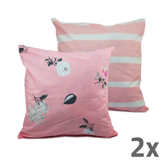Povlak na polštář - oboustranný, růžová, sada 2 ks