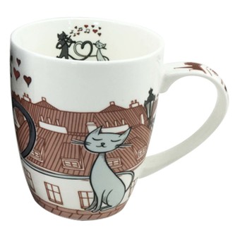 Home Elements porcelánová hrnek Kočky ve městě 340 ml Home Elements porcelánová hrnek Kočky ve městě 340 ml