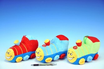 Vlak plyš 20cm na baterie se zvukem; 3 barvy od 0 měsíců - 1 kus