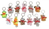 Přívěšek na klíče zvířátko plyš; 12 druhů - 1 kus