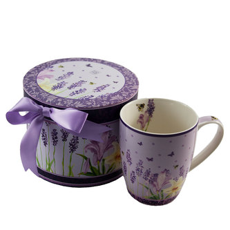 Porcelánový hrnek, 340 ml - Levandule, II. jakost Porcelánový hrnek, 340 ml - Levandule, II. jakost