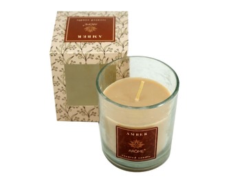 Vonná svíčka v krabičce, 120g, Jantar, II. jakost