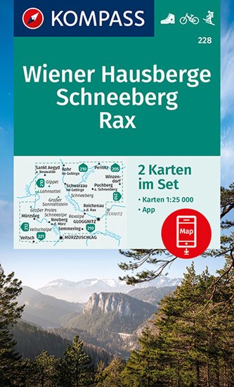 KOMPASS Wanderkarte Wiener Hausberge, Schneeberg, Rax