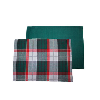 Prostírání 33*45 cm, Káro tmavě zelená