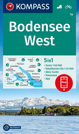 KOMPASS Wanderkarte Bodensee West 1:50 000
