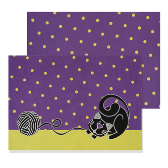 Prostírání s kočkou, fialová