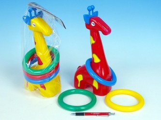 Žirafa plast 33cm s kroužky 3 barvy (1ks v sáčku) od 18 měsíců Žirafa plast 33cm s kroužky 3 barvy (1ks v sáčku) od 18 měsíců