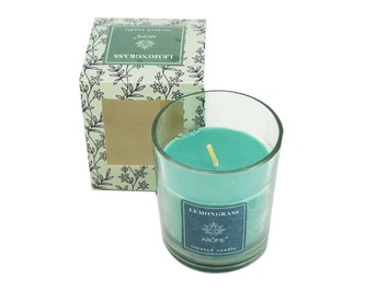 Vonná svíčka v krabičce, 120g, Citrónová tráva, II. jakost