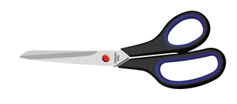 Nůžky kancelářské, 23 cm, gumové rukojeti, ICO, černé