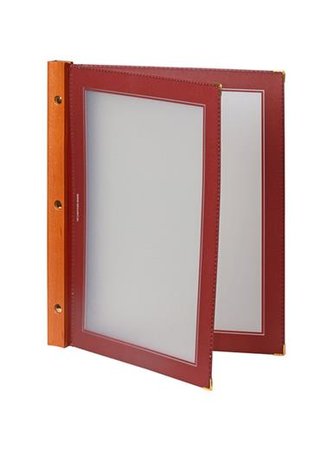 Jídelní lístek Securit WOOD RANGE A4, 4 strany, Wine Red