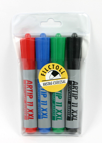 Popisovač na flipchart "Artip 11 XXL", 4 barvy, 1-3mm, kuželový hrot, ICO