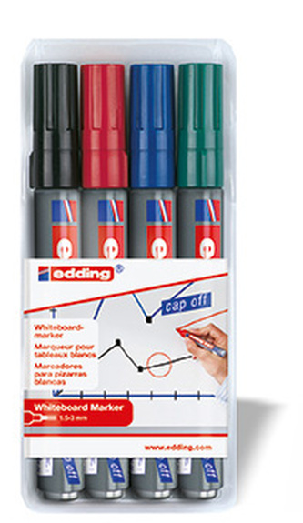 Popisovač EDDING 250 na bílé tabule, sada 4 ks