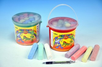 Barevné křídy chodníkové 12cm asst 7 barev 20ks v kbelíku