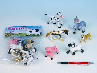 Zvířátka farma veselá plast asst 6 druhů 6ks v sáčku