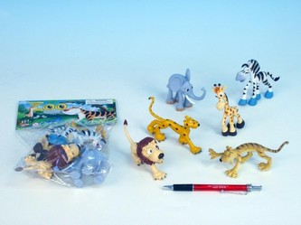 Zvířátka safari/ZOO veselá plast asst 6 druhů 6ks v sáčku