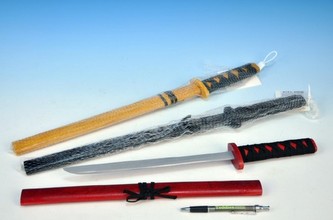 Ninja Meč dřevo 53cm; 3 barvy v síťce - 1 kus