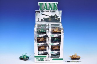 Tank plast 10cm na zpětné natažení; 2 barvy; v krabičce - 1 kus