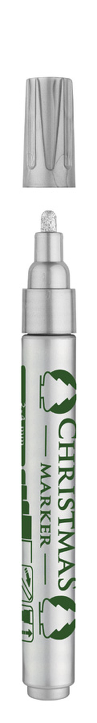 Popisovač ICO Christmas B, stříbrný