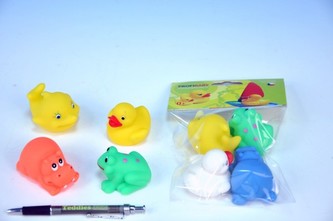 Zvířátka gumová 6cm asst 4ks v sáčku od 0 měsíců