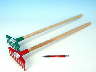 Hrábě dřevo/kov 60cm, 3 barvy nářadí (1ks)