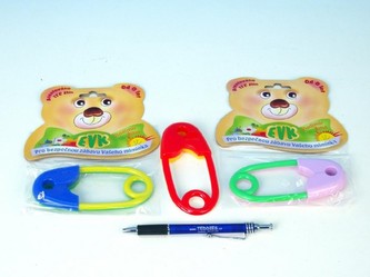 Chrastítko špendlík plast 11,5cm;  6 různých druhů - 1 kus