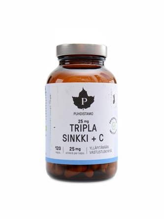 Puhdistamo - Triple Zinc + Vitamin C 120 kapslí zinek + C