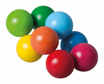 Kuličky na šňůře dřevo na kartě od 6 měsíců