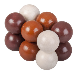 Hlavolam kuličky dřevo hnědý v sáčku