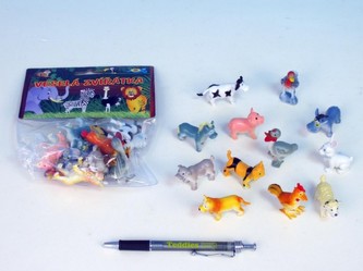 Zvířátka farma veselá plast 5cm; 12 druhů; 12ks v sáčku