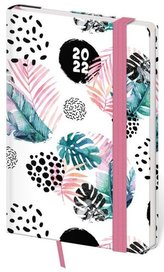 Diář 2022 týdenní kapesní Vario - Monstera s gumičkou