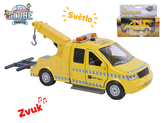 Odtahový vůz 16cm kov zpětný chod na baterie se světlem a zvukem v krabičce