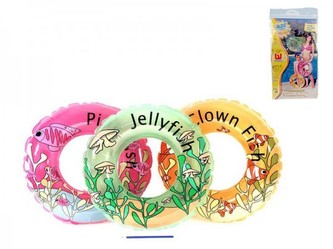 Kruh nafukovací ryby transparentní 50cm asst 3 druhy v sáčku 3-6 let