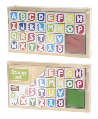 Razítka dřevěná v boxu abeceda