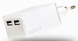 Azuri síťový Dual Smart nabíječ USB 4800mA, White