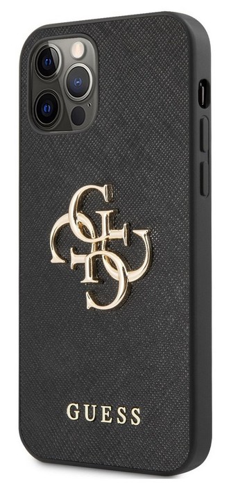 Guess Saffiano Big 4G Case iPhone 12/12 Pro, Black