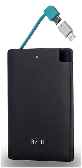 Azuri Powerbank 4000 velikost kreditní karty,Black