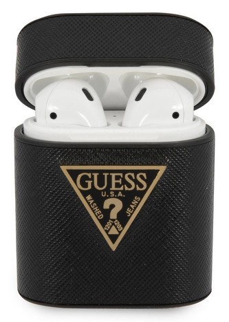 Guess Saffiano Hard Case Apple Airpods, Black