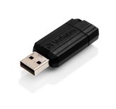 USB flash disk "PinStripe", černá, 128GB, USB 2.0, 10/4MB/sec, VERBATIM