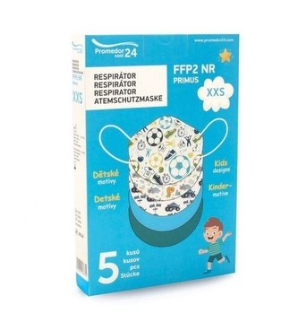 Promedor24 Respirátor FFP2 NR PRIMUS XXS 5 ks – chlapecký motiv
