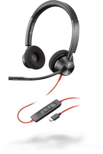 Poly BLACKWIRE 3320 Microsoft, náhlavní souprava na obě uši se sponou, C3320M, USB-C konektor Poly BLACKWIRE 3320 Microsoft, náhlavní souprava na obě uši se sponou, C3320M, USB-C konektor