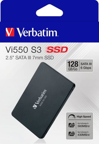SSD (vnitřní paměť) "Vi550", 128GB, SATA 3, 430/560MB/s, VERBATIM